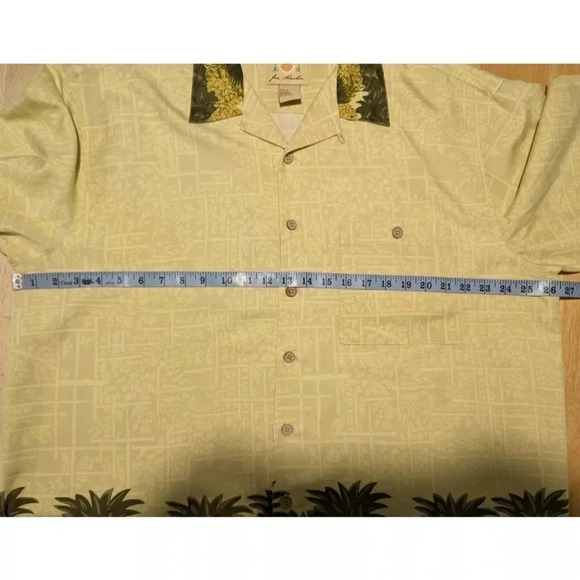 Joe Marlin short sleeve pineapple Hawaiian yellow green men shirt sz XL - Picture 6 of 8